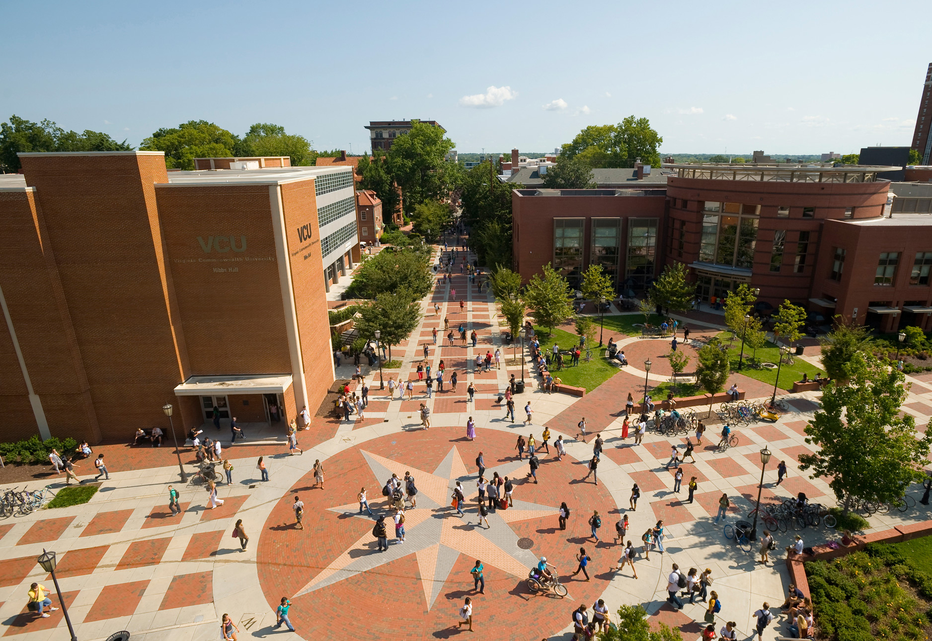 aerial view of the VCU campus